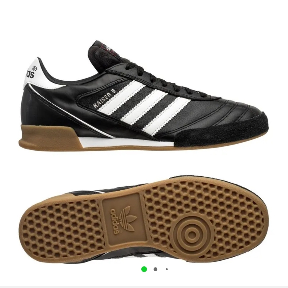 Adidas Men's Black and White Kaiser 5 Goal Sneakers